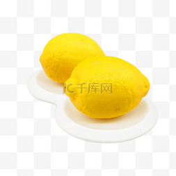 两盘图片_两个黄色柠檬