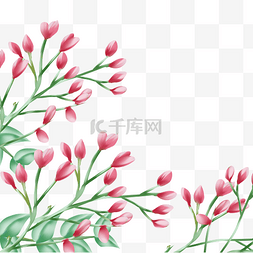 水彩植物花朵底纹