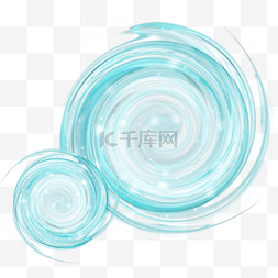 蓝色圆形螺旋亮点抽象水波效果