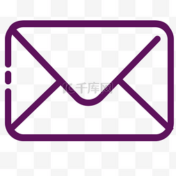 信封图标图片_紫色圆角创意信封元素