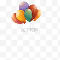 彩色圆弧气球元素