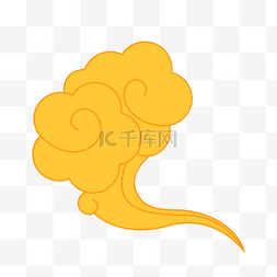 唯美怀旧图片_橙色黄色手绘传统云朵