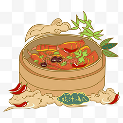 豆豉辣椒图片_豉汁鸡爪矢量图