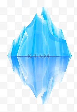 海水减退图片_立体蓝色冰山