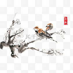 立冬中国风图片_立冬枝头的麻雀