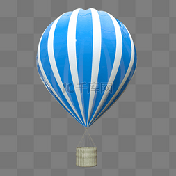 气球飞行图片_蓝色热气球