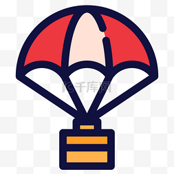 彩色商务降落伞图标