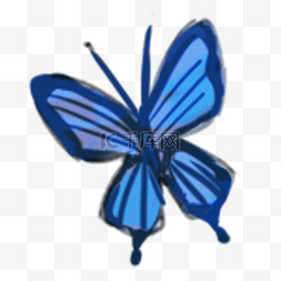 蓝色的卡通动物图片_蓝色的卡通蝴蝶