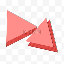红色三角形剪纸风装饰图案