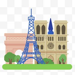巴黎圣母院矢量图片_地标建筑法国