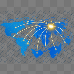 素材i图片_蓝色科技地图辐射