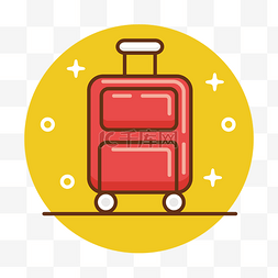 旅游ui图标图片_红色行李箱图标