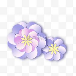 小纸花图片_紫色渐变小花