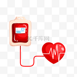 手绘红色献血日元素