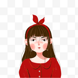 红衣服的女孩图片_红衣服的女孩插画