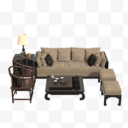 现代中式客厅图片_客厅简约式的沙发组