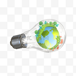环保环保节能图片_创意摄合成灯泡地球