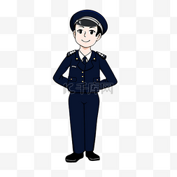 日本帅气的警察插画