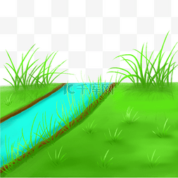 草地绿色植物河流