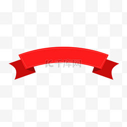 折角图片_红色折角丝带标题框