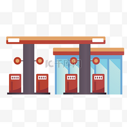 汽油加油站图片_红色加油站建筑