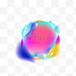 浮泡图片_颜色渐变几何气泡元素