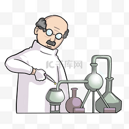 做研究卡通图片_化学实验卡通插画