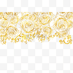 金色花朵底纹边框