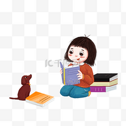 童话动物图片_世界读书日女孩读书
