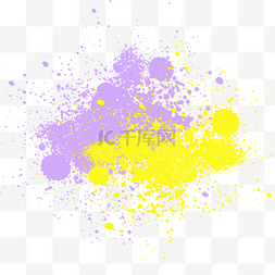 涂鸦印迹图片_黄色紫色互补色不规则颜料喷溅