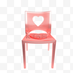 3d红心图片_红色爱心立体靠椅