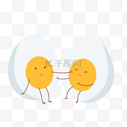 蛋黄酥线稿图片_拟人鸡蛋蛋黄