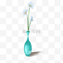 日式花瓶图片_绿色小清新花瓶