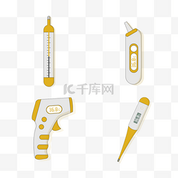 体温计温度图片_手持医用体感体温计线性扁平温度