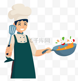 烹饪线形图图片_大厨颠锅炒菜