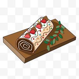 log图片_白色奶油的蛋糕yule log cake