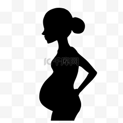准妈妈logo图片_挺着肚子的孕妇剪影
