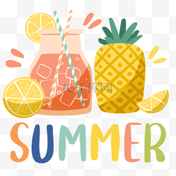 柠檬手绘饮品图片_手绘风格夏季元素