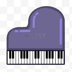 和音乐有关的图片_紫色钢琴乐器插画