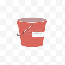 生活用品用品装饰图片_红色的桶子免抠图