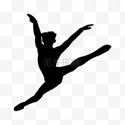 芭蕾舞剪影素材图片_跳舞剪影芭蕾舞芭蕾男舞者一飞冲