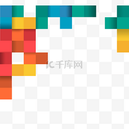 彩色排列图片_渐变质感创意方形边框