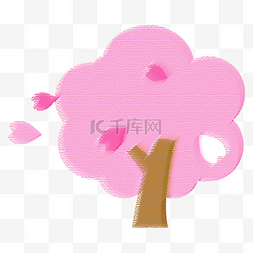 儿童节粉色树木装饰