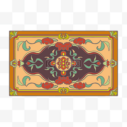 地毯花纹中式图片_古典花纹矩形地毯