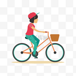 骑单车的女孩图片_骑单车的买菜女孩免抠素材