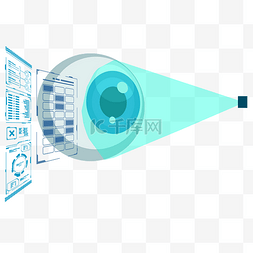 高科技数码图片_视网膜识别蓝色科技