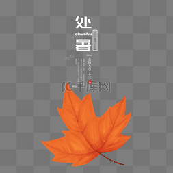 黄枫叶枫叶图片_处暑黄色系板绘卡通枫叶