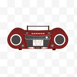 radio图片_复古红色收音机