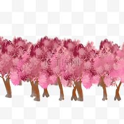 桃林粉色树木