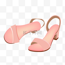 粉色凉鞋图片_粉色夏日凉鞋